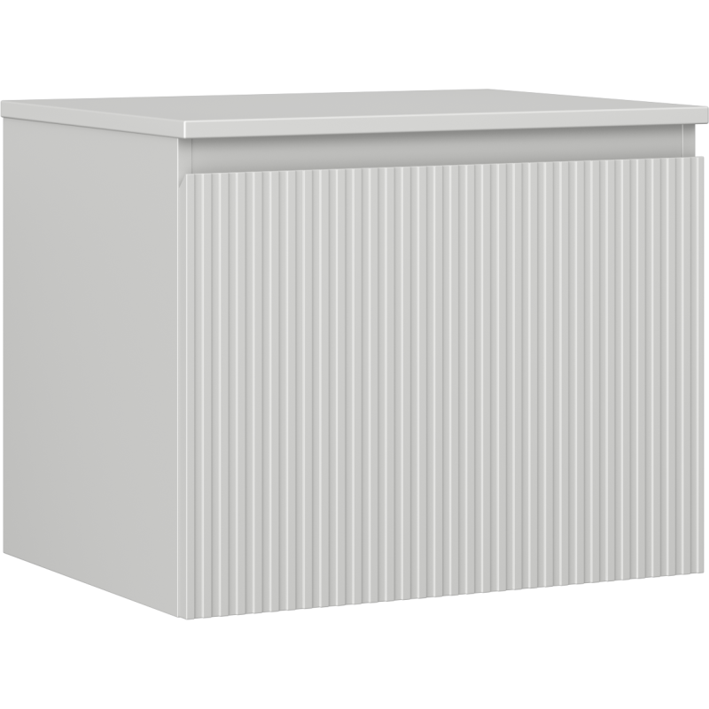 Mexen Rivel 60 cm Badezimmerunterschrank mit Arbeitsplatte, 1 Schublade, geriffelt, grau matt - 91A20-06047-1-BFC62