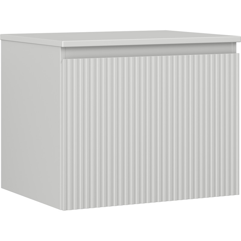 Mexen Rivel Badezimmerunterschrank 60 cm mit Arbeitsplatte, 1 Schublade, gerillt, grau matt - 91A20-06047-1-BFC62