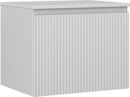 Mexen Rivel badkamermeubel met wastafelonderkast 60 cm met blad, 1 lade, geribbeld, grijs mat - 91A20-06047-1-BFC62