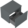 Mexen Rivel mueble de baño para lavabo de 60 cm con encimera, 1 cajón, acanalado, grafito mate - 91A20-06047-1-BFC66