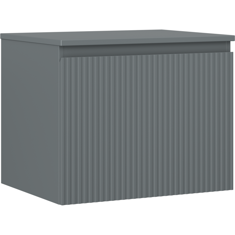 Mexen Rivel Badezimmer-Unterschrank 60 cm mit Arbeitsplatte, 1 Schublade, gerillt, Graphit matt - 91A20-06047-1-BFC66