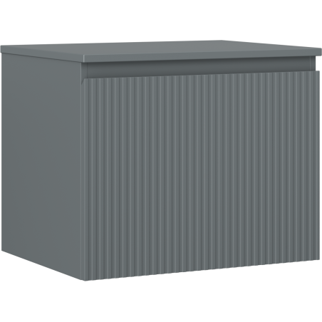 Mexen Rivel bathroom cabinet 60 cm with countertop, 1 drawer, ribbed, matt graphite - 91A20-06047-1-BFC66