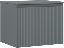 Mexen Rivel badmeubelkastje 60 cm met blad, 1 lade, gegroefd, grafiet mat - 91A20-06047-1-BFC66