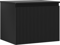 Mexen Rivel badkamermeubel onder wastafel 60 cm met blad, 1 lade, gefreesd, zwart mat - 91A20-06047-1-BFC71