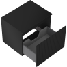 Mexen Rivel armario de baño bajo lavabo de 60 cm con encimera, 1 cajón, estriado, negro mate - 91A20-06047-1-BFC71
