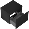 Mexen Rivel meuble de salle de bain sous-lavabo 60 cm avec plateau, 1 tiroir, rainuré, noir mat - 91A20-06047-1-BFC71