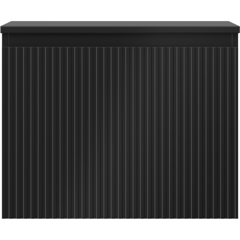 Mexen Rivel armario de baño bajo lavabo de 60 cm con encimera, 1 cajón, estriado, negro mate - 91A20-06047-1-BFC71