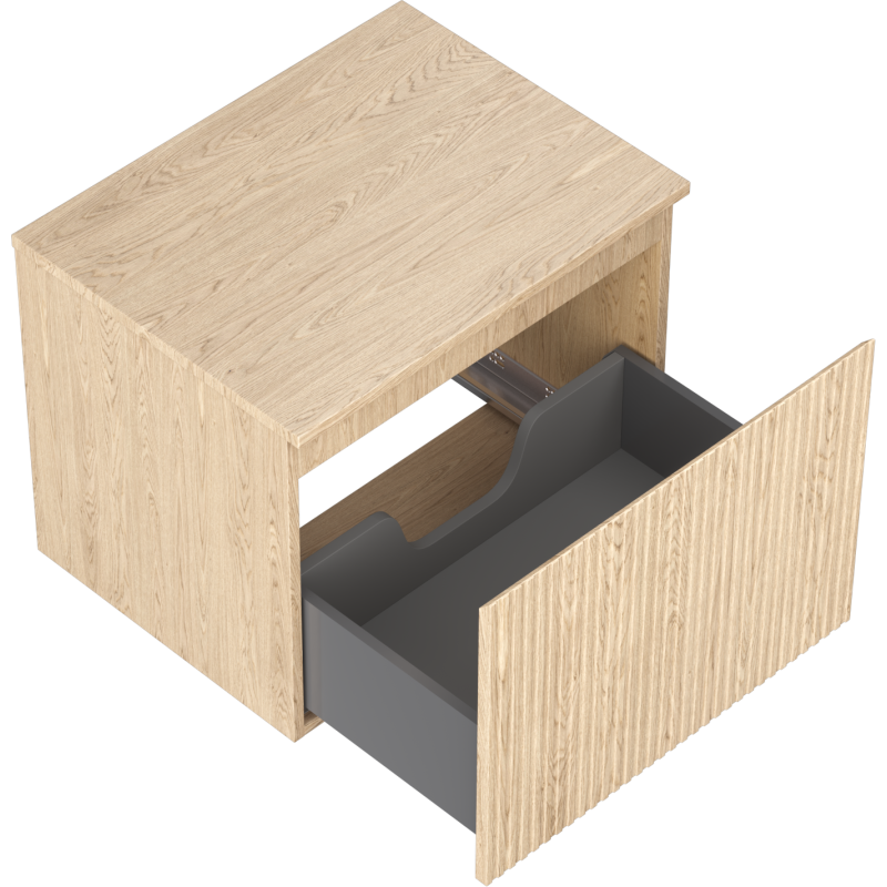 Mexen Rivel meuble de salle de bain sous-vasque 60 cm avec plateau, 1 tiroir, rainuré, chêne - 91A20-06047-1-BFC81