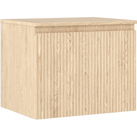 Mexen Rivel Badezimmerschrank mit Waschtischplatte 60 cm, 1 Schublade, geriffelt, Eiche - 91A20-06047-1-BFC81
