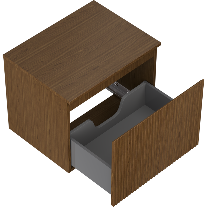 Mexen Rivel mueble de baño debajo del lavabo de 60 cm con encimera, 1 cajón, ranurado, nogal - 91A20-06047-1-BFC86