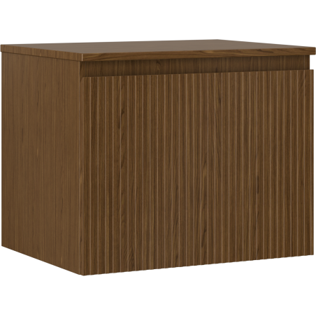 Mexen Rivel badkamerkast onder de wastafel 60 cm met blad, 1 lade, geribd, noten - 91A20-06047-1-BFC86