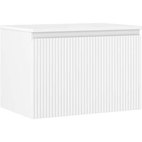 Mexen Rivel Badezimmerunterschrank 70 cm mit Arbeitsplatte, 1 Schublade, geriffelt, weiß matt - 91A20-07047-1-BFC01