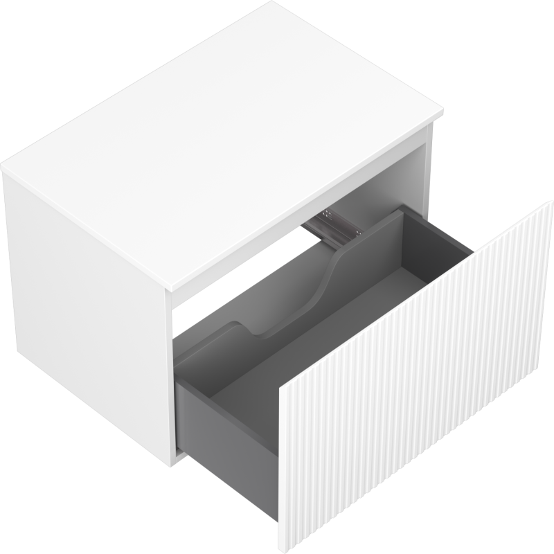 Mexen Rivel meuble de salle de bains sous lavabo 70 cm avec plateau, 1 tiroir, rainuré, blanc mat - 91A20-07047-1-BFC01