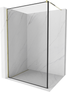 Mexen Kioto douchewand Walk-in 90 x 200 cm, zwart frame 8 mm, goud - 800-090-101-50-70