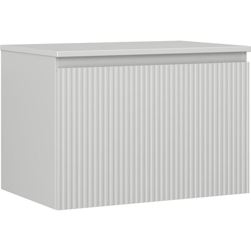 Mexen Rivel bathroom cabinet under-sink 70 cm with countertop, 1 drawer, fluted, grey matte - 91A20-07047-1-BFC62