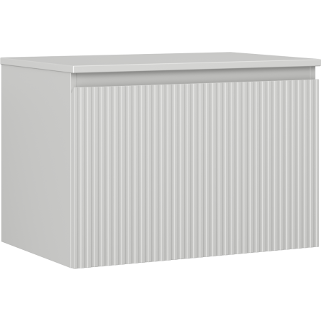 Mexen Rivel bathroom cabinet under-sink 70 cm with countertop, 1 drawer, fluted, grey matte - 91A20-07047-1-BFC62