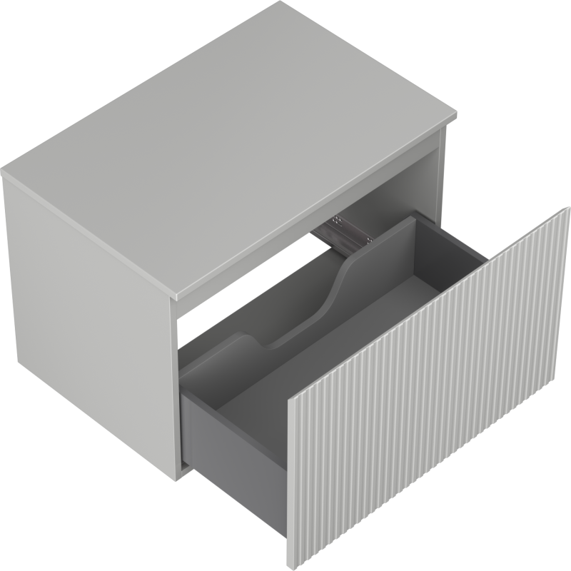 Mexen Rivel meuble de salle de bain sous lavabo 70 cm avec plateau, 1 tiroir, rainuré, gris mat - 91A20-07047-1-BFC62