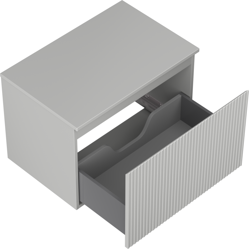 Mexen Rivel mueble de baño bajo lavabo 70 cm con encimera, 1 cajón, ranurado, gris mate - 91A20-07047-1-BFC62