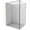 Mexen Kioto Walk-in Shower Wall 100 x 200 cm, Black Frame 8 mm, Gold - 800-100-101-50-70
