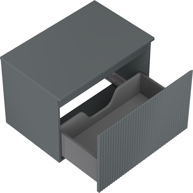 Mexen Rivel meuble de salle de bain sous lavabo 70 cm avec plateau, 1 tiroir, rainuré, graphite mat - 91A20-07047-1-BFC66