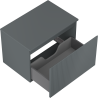 Mexen Rivel Buedzëmmerkabinett ënner dem Lavabo 70 cm mat engem Top, 1 Schoufschlaiss, rifft, grafitmatt - 91A20-07047-1-BFC66