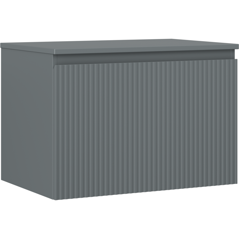 Mexen Rivel armario de baño de 70 cm con encimera, 1 cajón, acanalado, grafito mate - 91A20-07047-1-BFC66