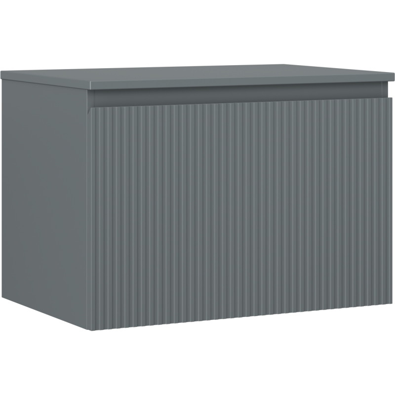 Mexen Rivel armoire de salle de bain sous-lavabo 70 cm avec plateau, 1 tiroir, rainuré, graphite mat - 91A20-07047-1-BFC66