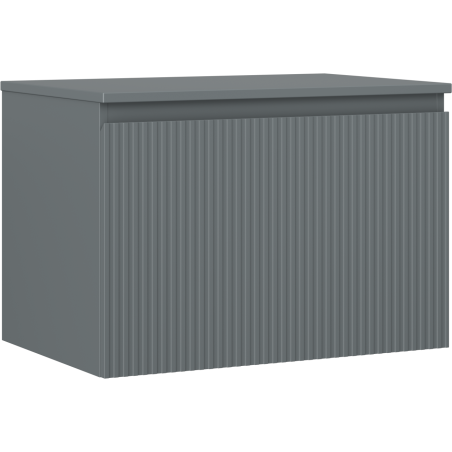 Mexen Rivel Badezimmerschrank 70 cm mit Arbeitsplatte, 1 Schublade, geriffelt, Graphit matt - 91A20-07047-1-BFC66