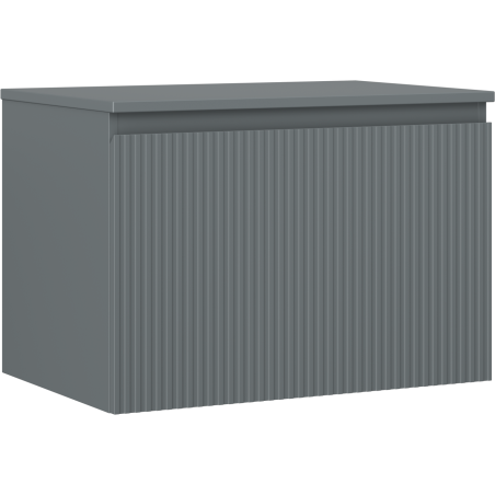 Mexen Rivel badkamerkastje onderkast 70 cm met blad, 1 lade, geribbeld, mat grafiet - 91A20-07047-1-BFC66
