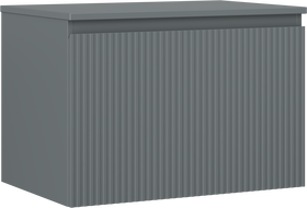 Mexen Rivel badkamerkastje onderkast 70 cm met blad, 1 lade, geribbeld, mat grafiet - 91A20-07047-1-BFC66