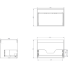 Mexen Rivel Badezimmerschrank 70 cm mit Platte, 1 Schublade, geriffelt, schwarz matt - 91A20-07047-1-BFC71