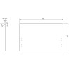 Mexen Rivel Badezimmerschrank 70 cm mit Platte, 1 Schublade, geriffelt, schwarz matt - 91A20-07047-1-BFC71