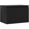 Mexen Rivel 70 cm bathroom vanity cabinet with countertop, 1 drawer, fluted, matte black - 91A20-07047-1-BFC71