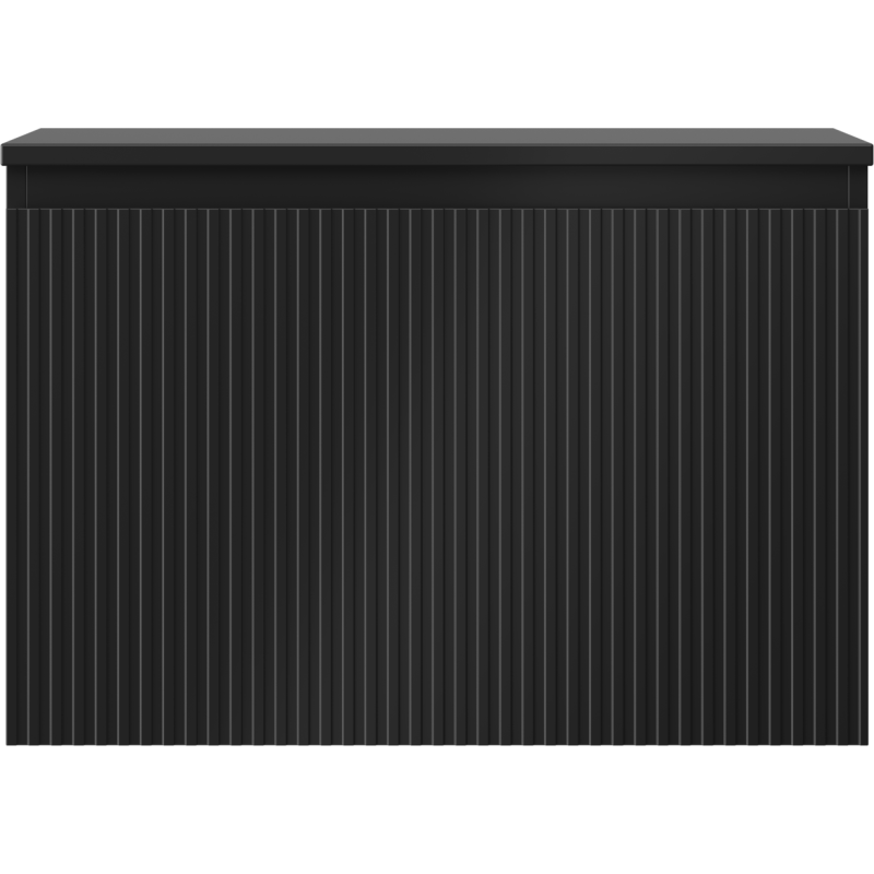 Mexen Rivel badkamerkastje onder de wastafel 70 cm met blad, 1 lade, geribbeld, zwart mat - 91A20-07047-1-BFC71