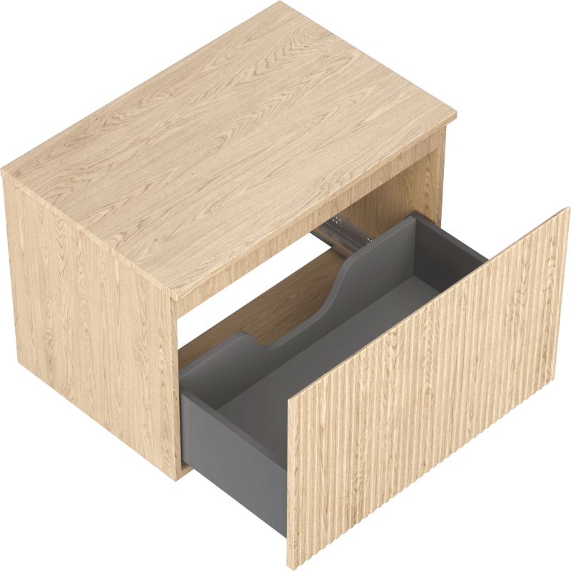 Mexen Rivel mobile da bagno sotto lavabo 70 cm con piano, 1 cassetto, scanalato , rovere - 91A20-07047-1-BFC81