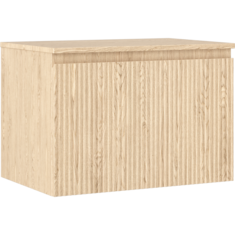 Mexen Rivel szafka łazienkowa podumywalkowa 70 cm z blatem, 1 szuflada, ryflowana , dąb - 91A20-07047-1-BFC81
