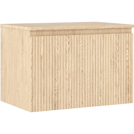 Mexen Rivel bathroom cabinet 70 cm with countertop, 1 drawer, grooved, oak - 91A20-07047-1-BFC81