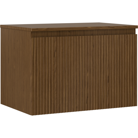 Mexen Rivel Badezimmerschrank für Waschbecken 70 cm mit Arbeitsplatte, 1 Schublade, geriffelt, Nussbaum - 91A20-07047-1-BFC86