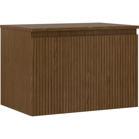 Mexen Rivel szafka łazienkowa podumywalkowa 70 cm z blatem, 1 szuflada, ryflowana , orzech - 91A20-07047-1-BFC86