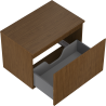Mexen Rivel Badezimmerschrank für Waschbecken 70 cm mit Arbeitsplatte, 1 Schublade, geriffelt, Nussbaum - 91A20-07047-1-BFC86