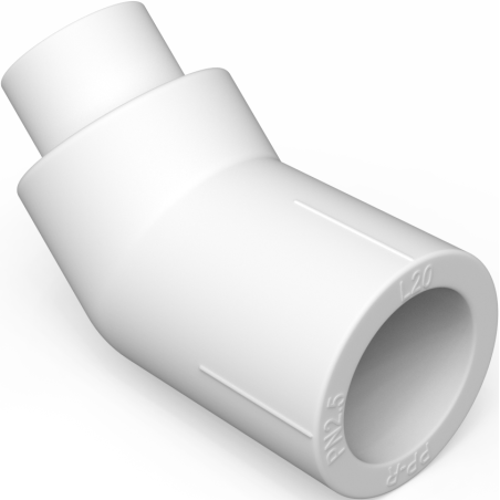 Mexen PPR elleboog 45° gelast voor PPR buizen 25 x 25, PN25 - W97336-2525-00