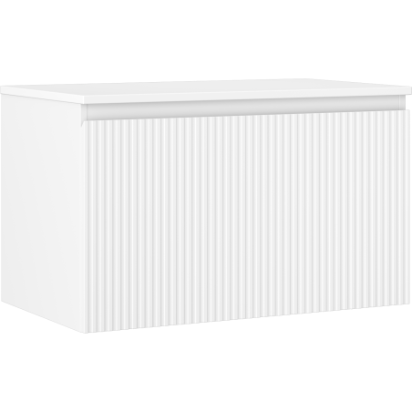 Mexen Rivel szafka łazienkowa podumywalkowa 80 cm z blatem, 1 szuflada, ryflowana , biała mat - 91A20-08047-1-BFC01