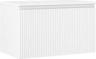 Mexen Rivel badkamerkastje onder wastafel 80 cm met blad, 1 lade, groefvormig, wit mat - 91A20-08047-1-BFC01