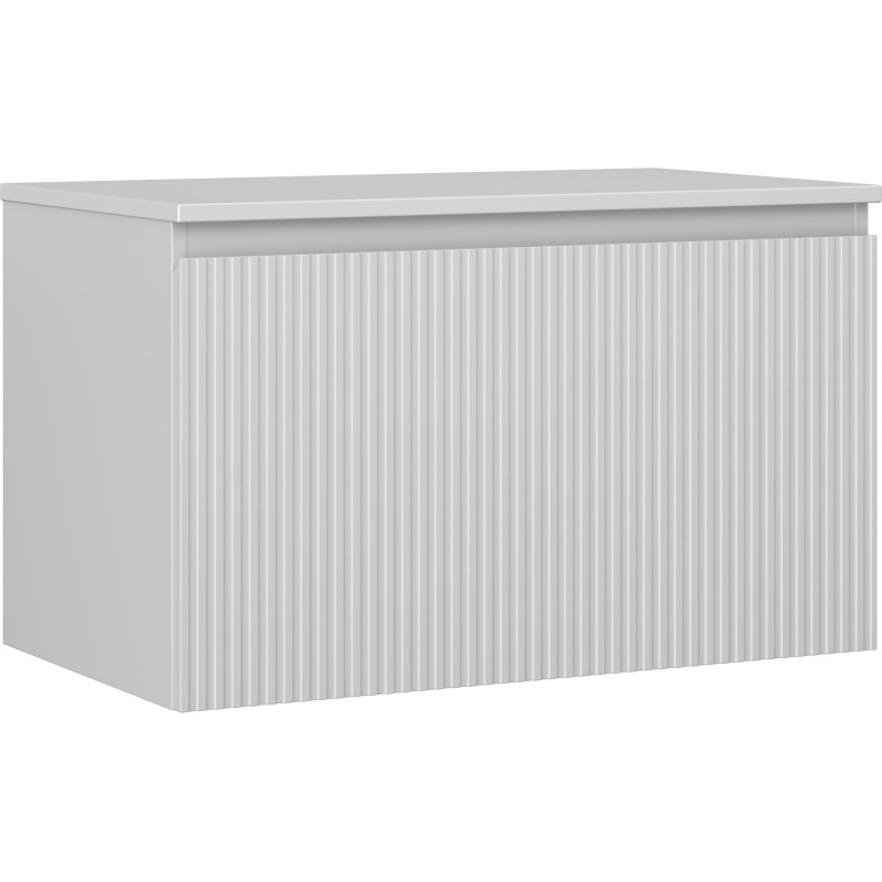 Mexen Rivel 80 cm kraanika all olev vannitoa kapp koos tööpinnaga, 1 sahtel, sooneline, hall matt - 91A20-08047-1-BFC62