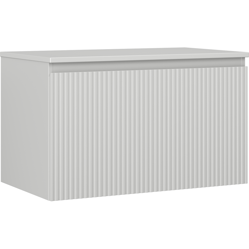 Mexen Rivel Badezimmerschrank für Waschtisch 80 cm mit Arbeitsplatte, 1 Schublade, gerillt, grau matt - 91A20-08047-1-BFC62