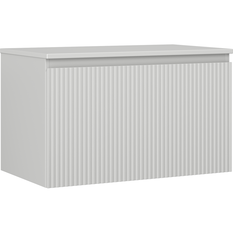 Mexen Rivel badkamerkast onder de gootsteen 80 cm met blad, 1 lade, gegroefd, grijs mat - 91A20-08047-1-BFC62