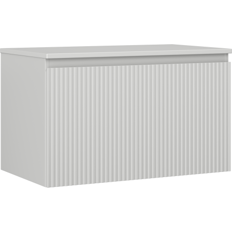Mexen Rivel Badezimmerschrank für Waschtisch 80 cm mit Arbeitsplatte, 1 Schublade, gerillt, grau matt - 91A20-08047-1-BFC62