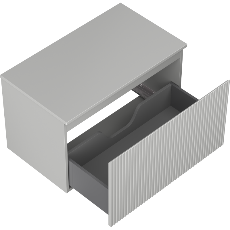 Mexen Rivel meuble de salle de bains sous lavabo 80 cm avec plateau, 1 tiroir, rainuré, gris mat - 91A20-08047-1-BFC62