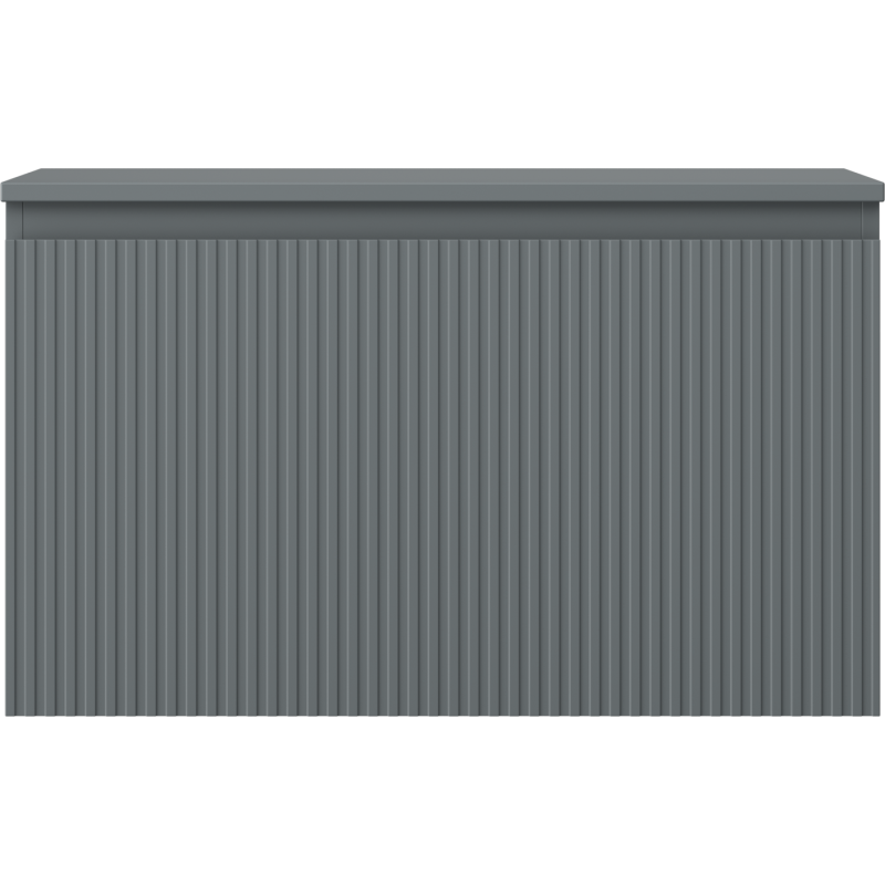 Mexen Rivel Badezimmerschrank 80 cm mit Platte, 1 Schublade, geriffelt, Graphit Matt - 91A20-08047-1-BFC66