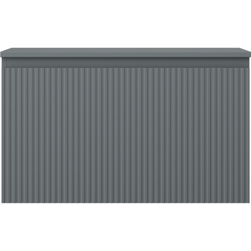 Mexen Rivel vannas istabas skapītis zem izlietnes, 80 cm, ar galda virsmu, 1 atvilktne, rievota, grafīts matēts